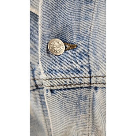 Vintage Harley-Davidson Biker Blues Denim Jacket Made in Canada M - Picture 5 of 14